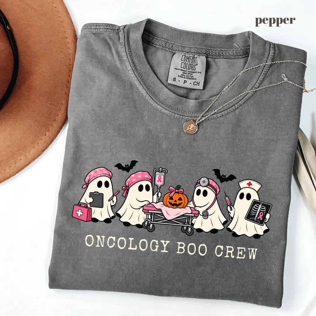 Pepper Comfort Colors 1717 T-shirt with Oncology Nurse Halloween design view 2