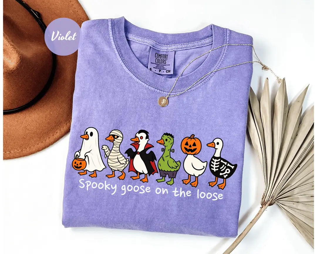 Comfort Colors 1717 T-shirt with Just a Spooky Goose design alternate view view 3