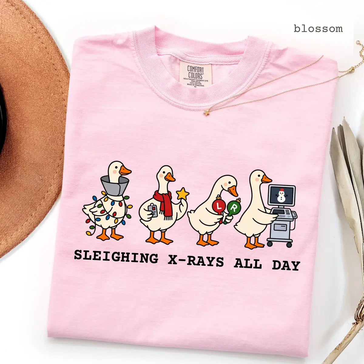 Blossom Comfort Colors 1717 T-shirt with Radiology Christmas design