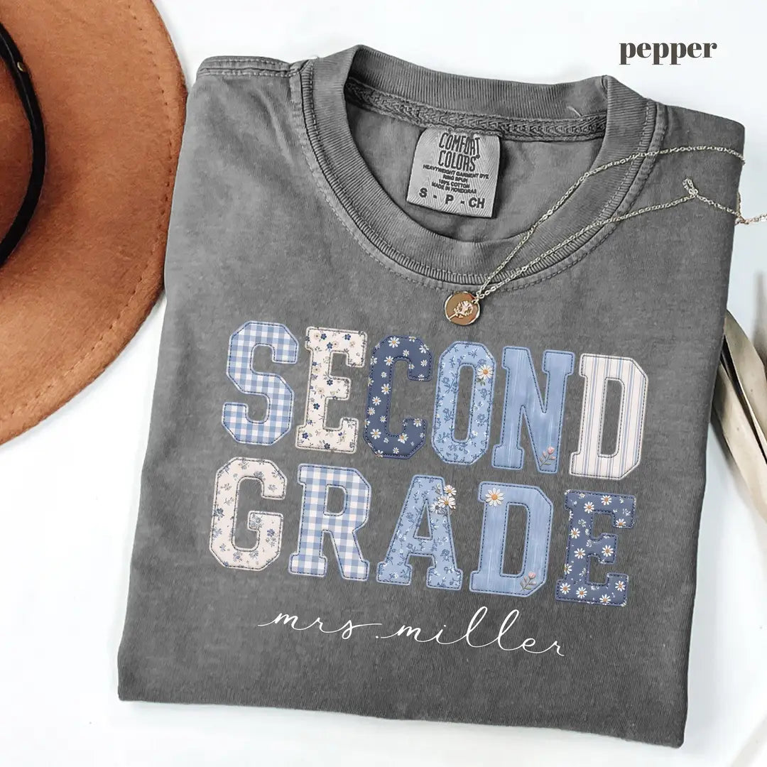 Pepper Comfort Colors 1717 T-shirt with Second Grade Teacher design