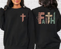 Black Crewneck sweatshirt with Christian design, alternate product view.