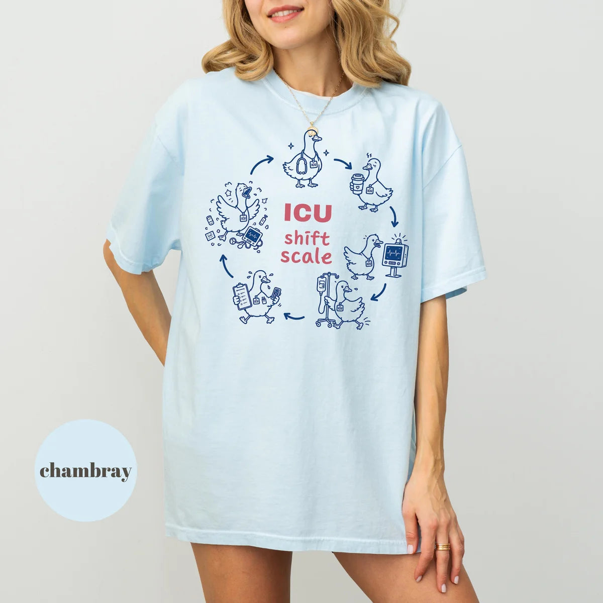 Comfort Colors 1717 T-shirt with ICU Nurse design alternate view view 3