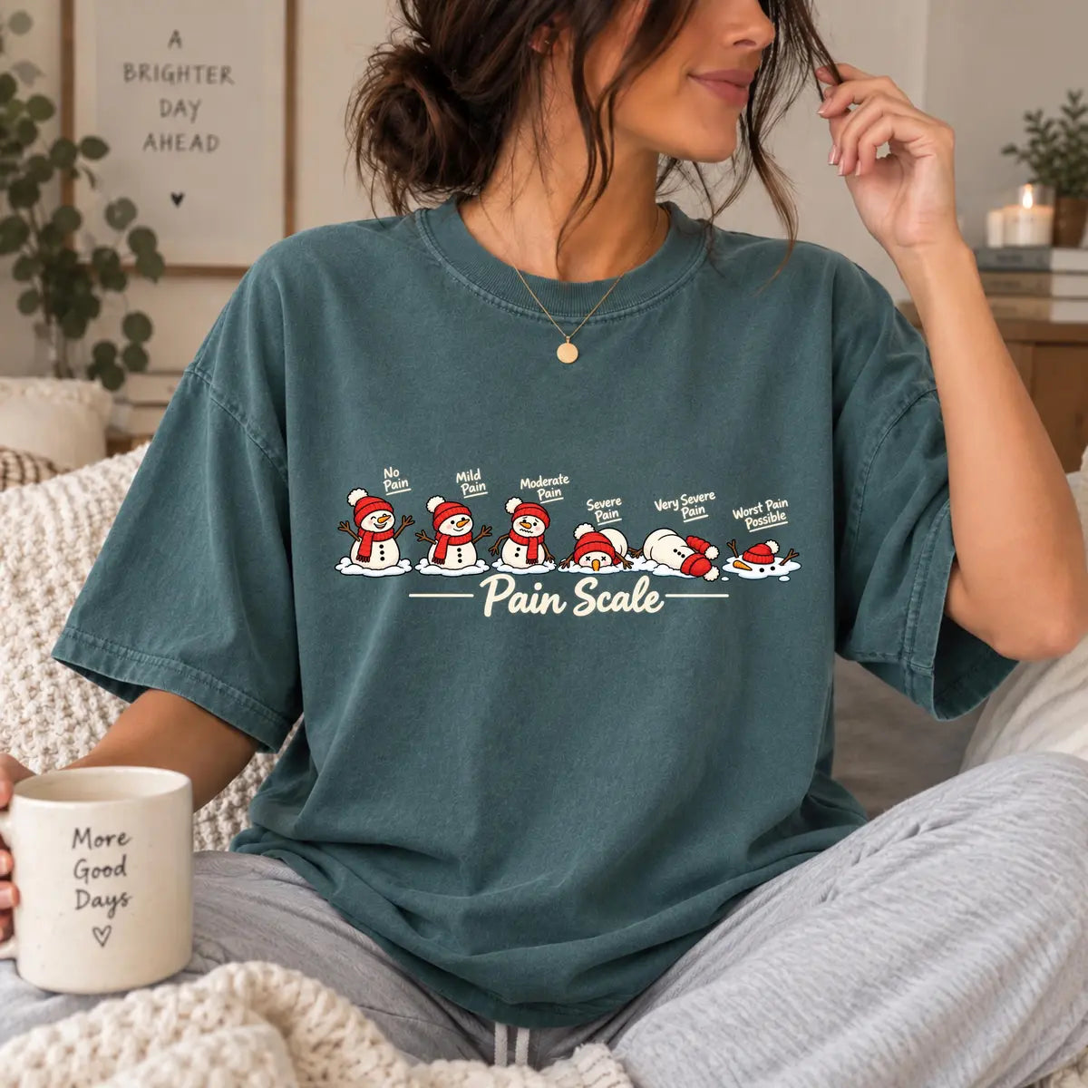 Comfort Colors 1717 T-shirt with Christmas Pain Scale design alternate view view 2