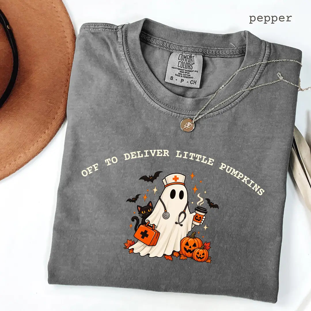 Pepper Comfort Colors 1717 T-shirt with Labor and Delivery Nurse design