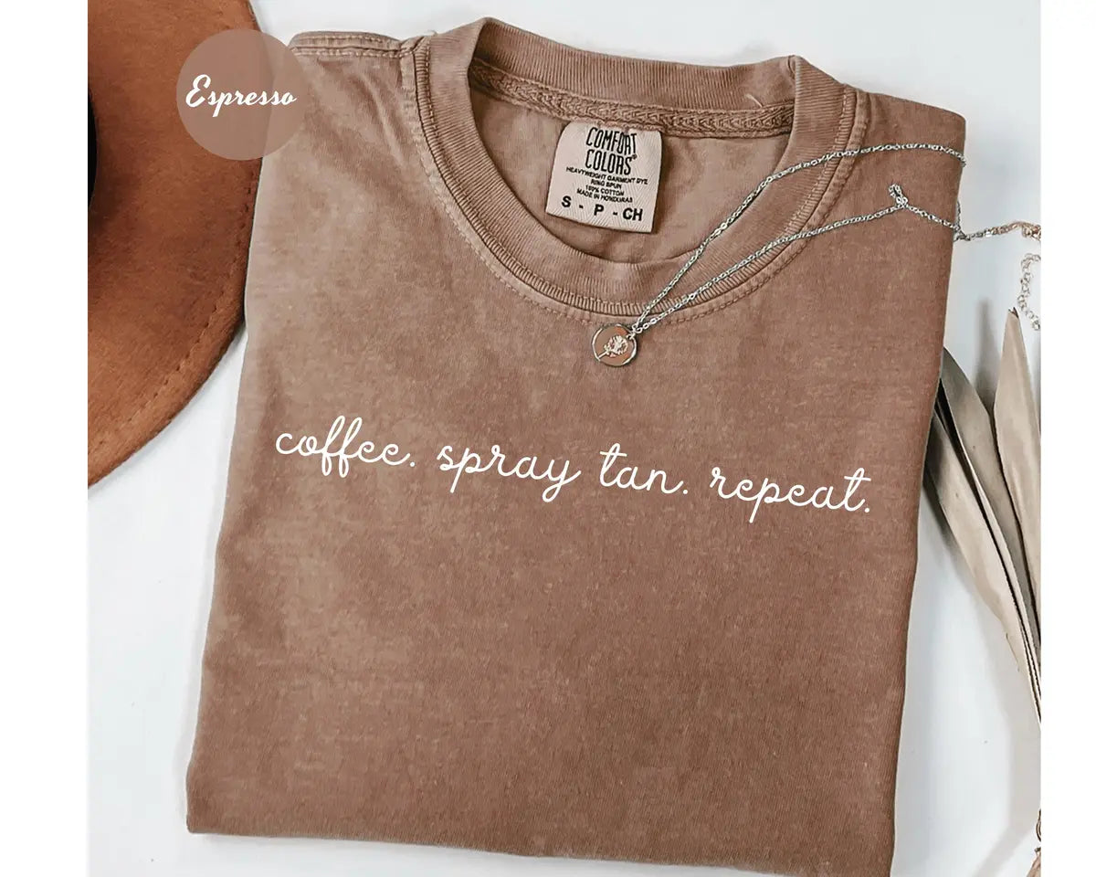 Espresso Comfort Colors 1717 T-shirt with Spray Tan Artist design