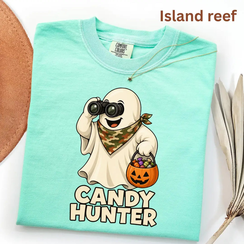 Candy Hunter Camo Halloween Comfort Colors T-Shirt alternate product view.