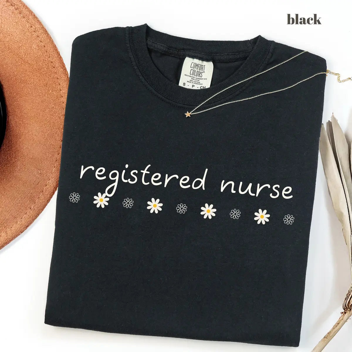 Black CF Comfort Colors 1717 T-shirt with Registered Nurse design
