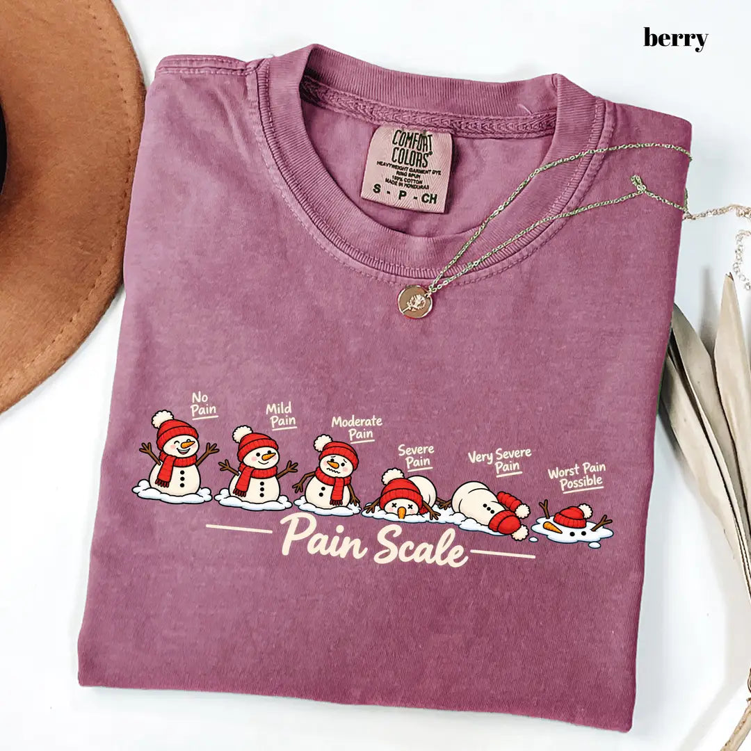Comfort Colors 1717 T-shirt with Christmas Pain Scale design alternate view view 7