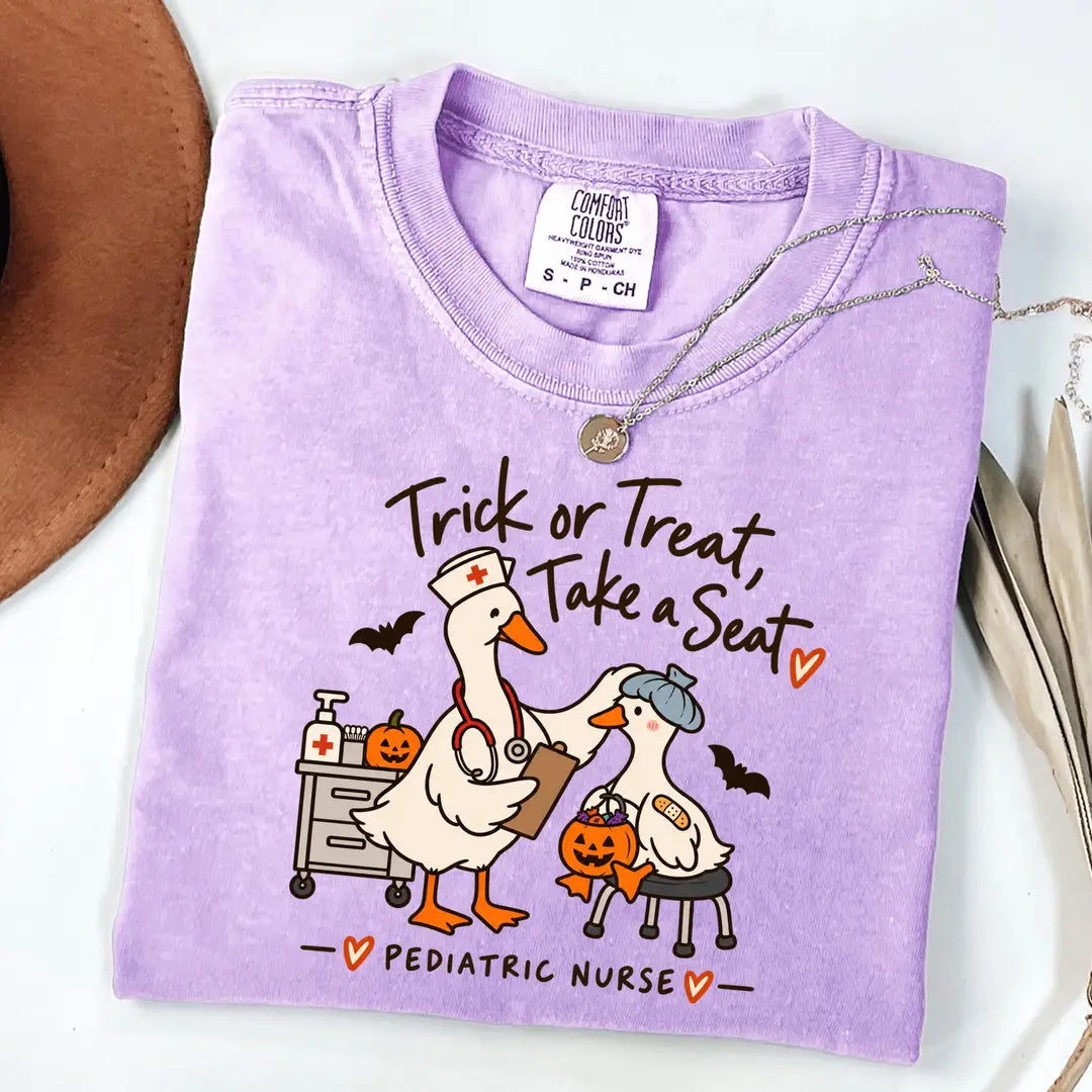 Comfort Colors 1717 T-shirt with Pediatric Nurse Halloween design alternate view view 7