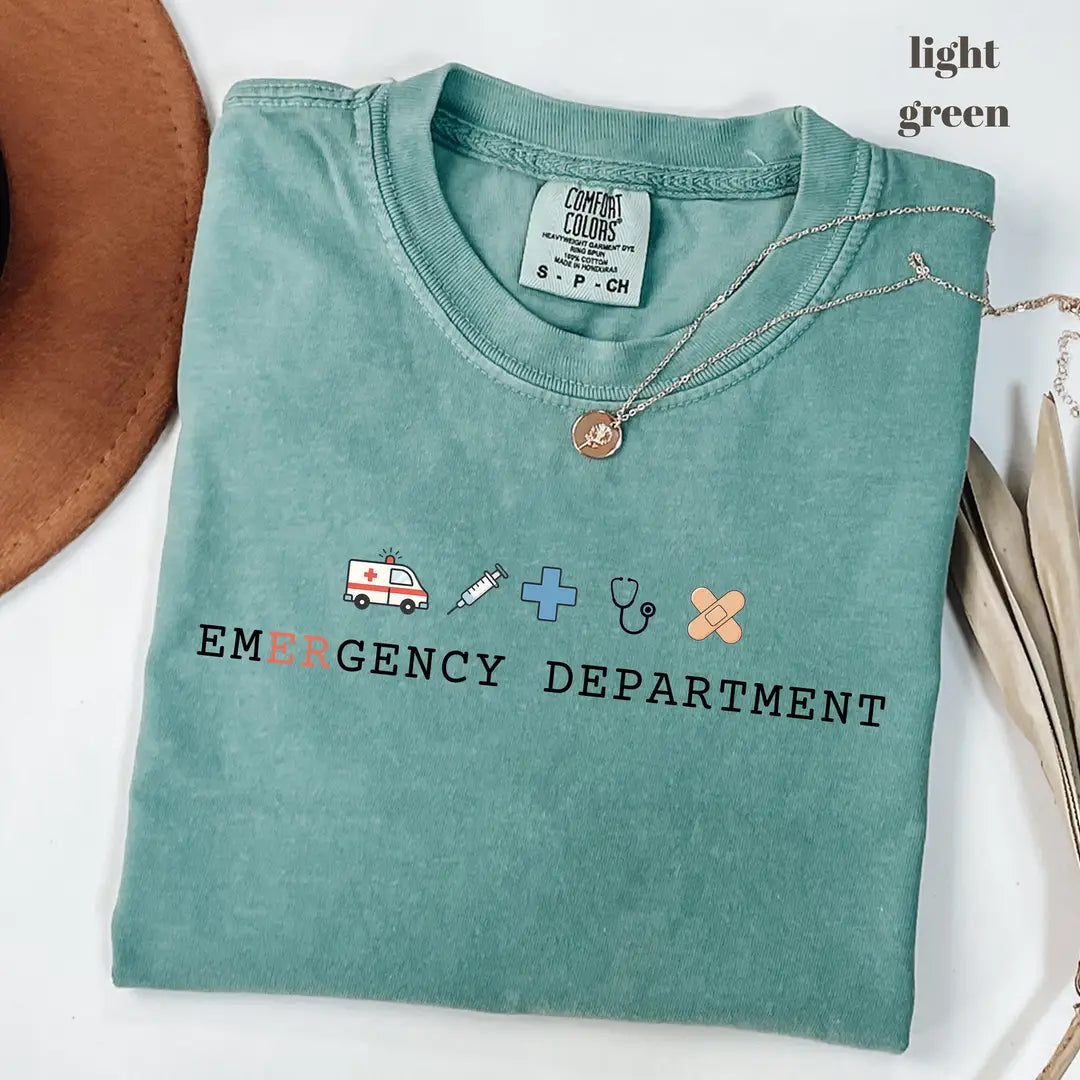 Comfort Colors 1717 T-shirt with Emergency Department design alternate view view 3