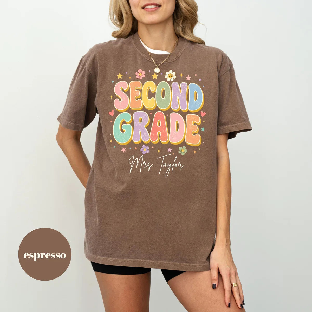 Comfort Colors 1717 T-shirt with Second Grade Teacher design alternate view view 2