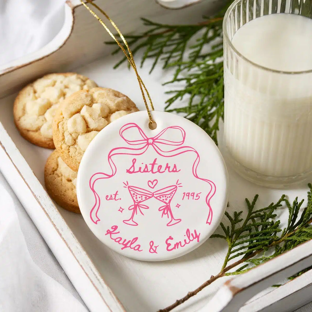 sisters ornament lifestyle cookies milk