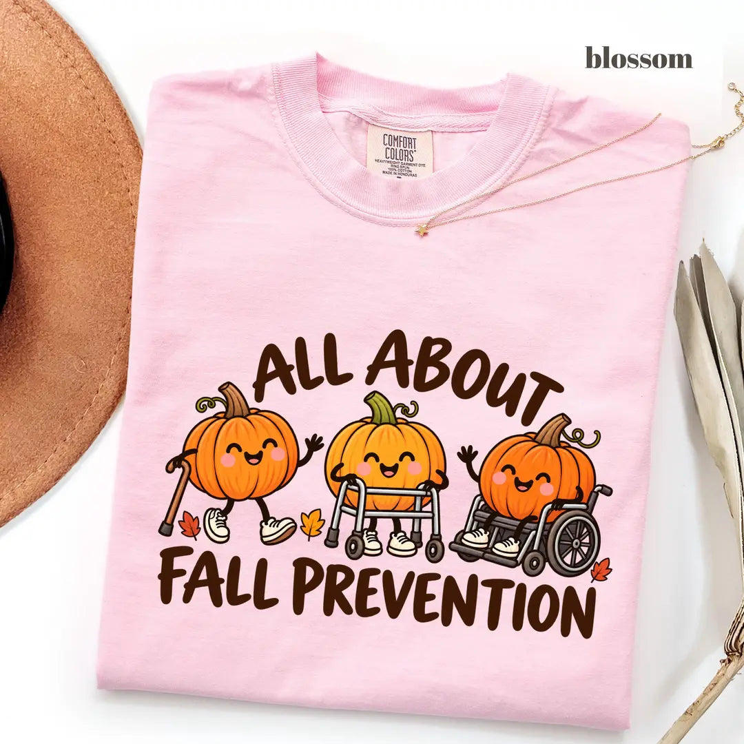 Blossom Comfort Colors 1717 T-shirt with Fall Prevention Nurse design