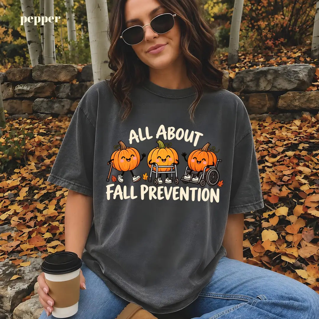 Comfort Colors 1717 T-shirt with Fall Prevention Nurse design alternate view view 2