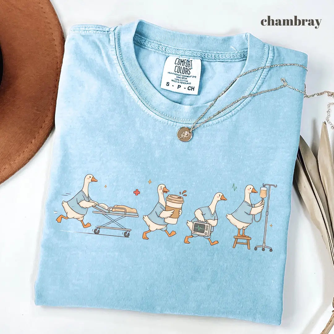 Comfort Colors 1717 T-shirt with ER Nurse Goose design alternate view view 3
