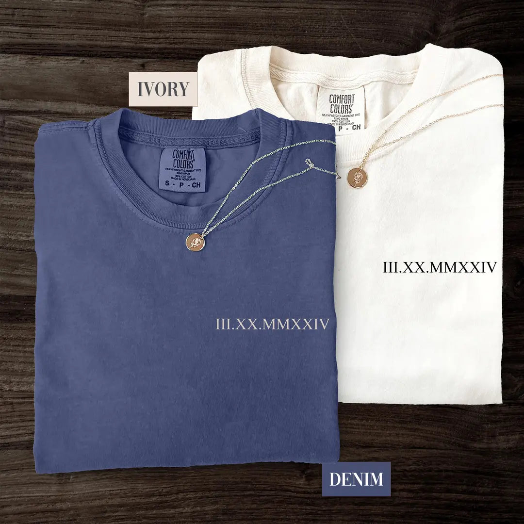 Comfort Colors 1717 T-shirt with Roman Numeral Date design alternate view