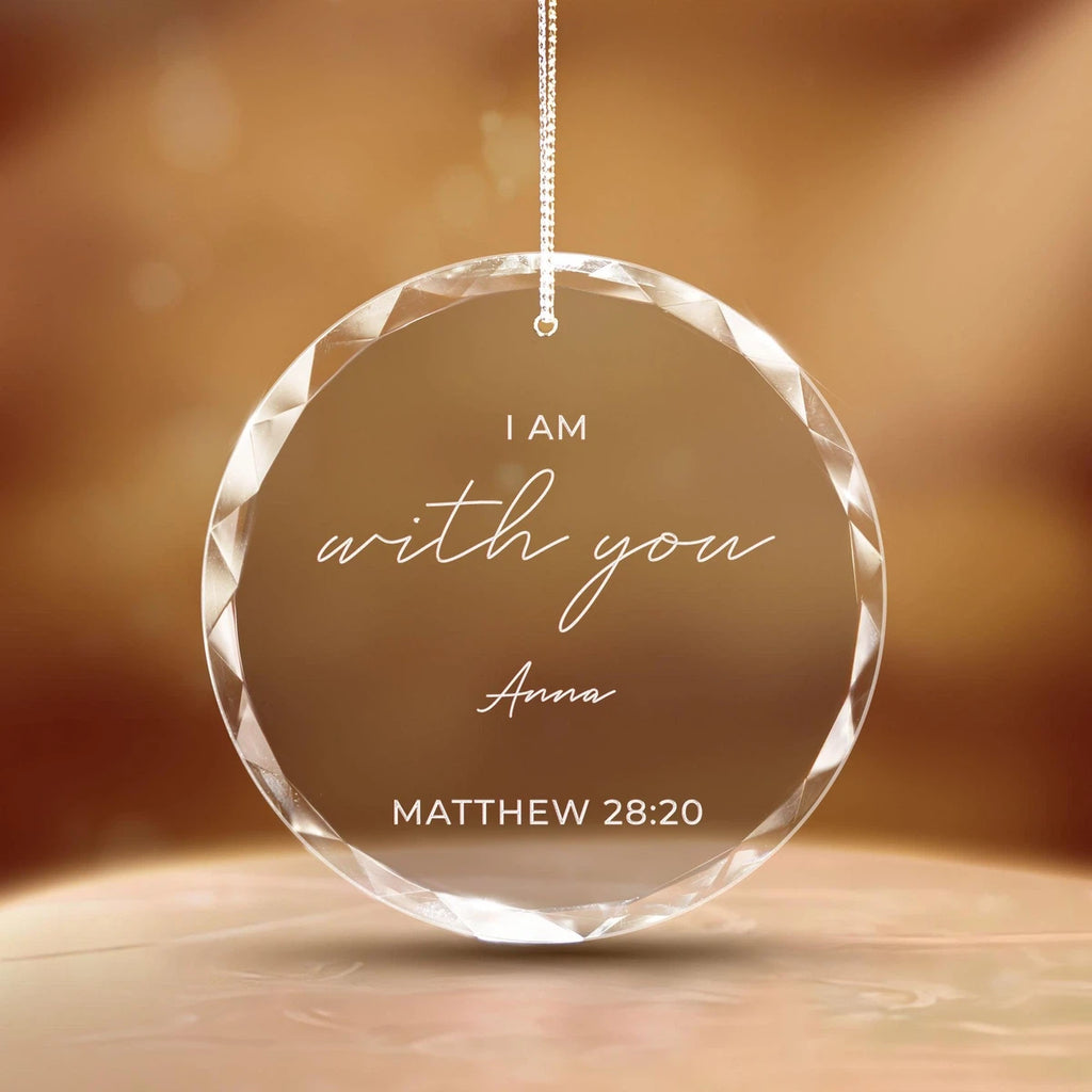 Additional view of a Housewarming Verse personalized engraved engraved crystal glass ornament.