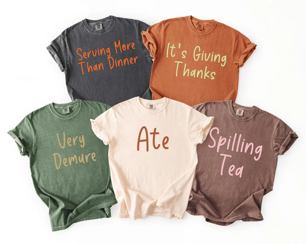 Comfort Colors 1717 T-shirt with Thanksgiving Gen Z Funny Phrase design