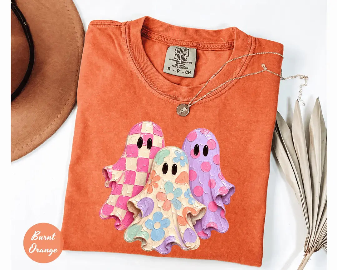 Comfort Colors 1717 T-shirt with Halloween Ghost design alternate view view 3