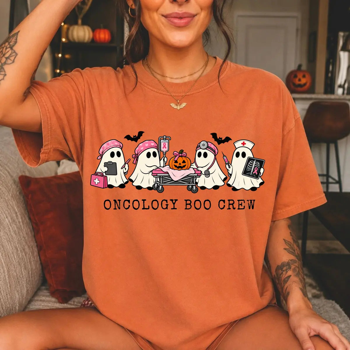 Comfort Colors 1717 T-shirt with Oncology Nurse Halloween design alternate view view 3