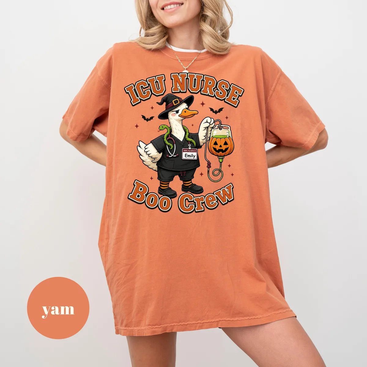 Yam Comfort Colors 1717 T-shirt with ICU Nurse design