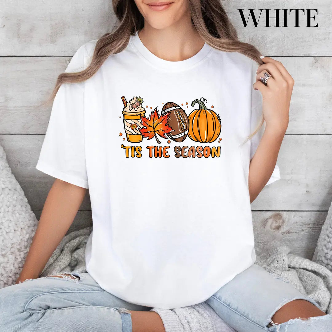 Comfort Colors 1717 T-shirt with Tis The Season Thanksgiving design alternate view