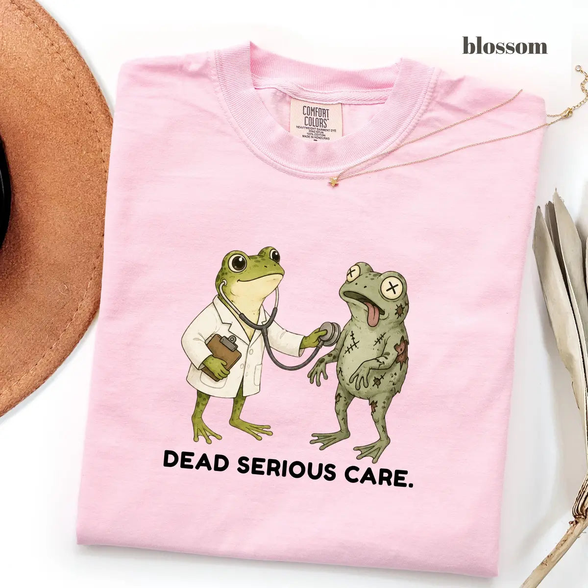 Blossom Comfort Colors 1717 T-shirt with Dead Serious Care design
