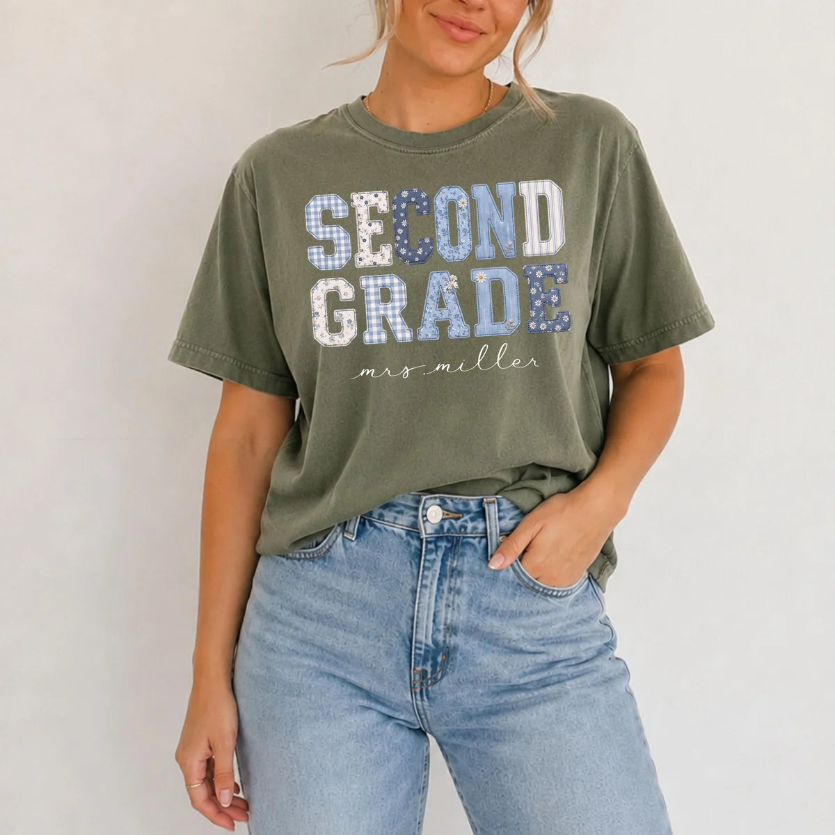Comfort Colors 1717 T-shirt with Second Grade Teacher design alternate view