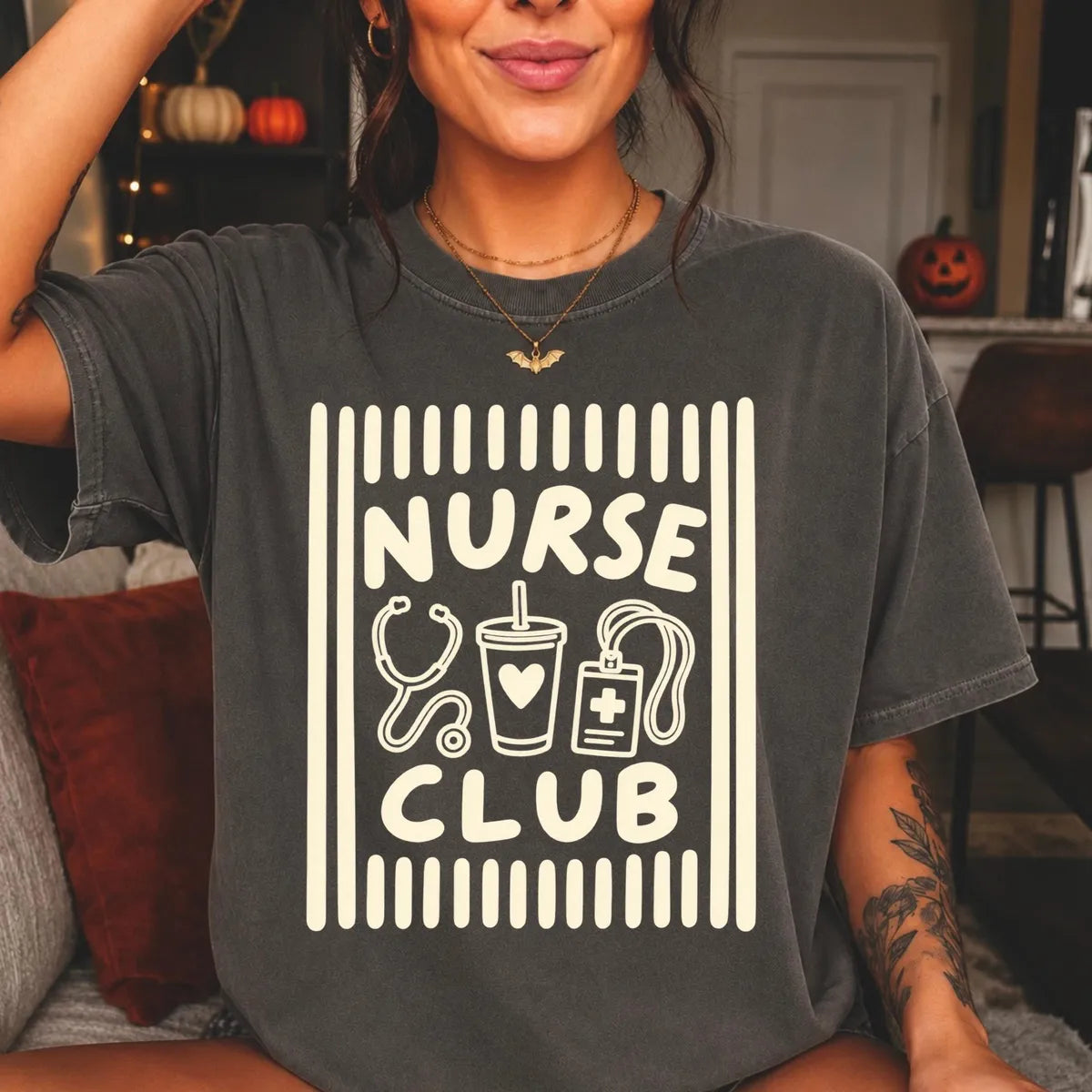 Comfort Colors 1717 T-shirt with Nurse Club design