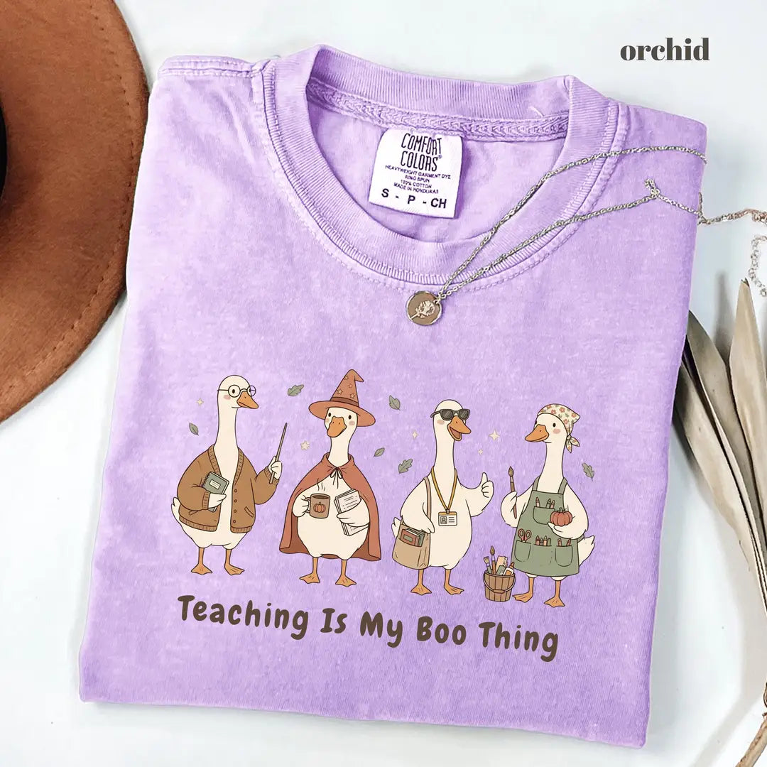 Comfort Colors 1717 T-shirt with Teaching Is My Boo Thing design alternate view view 2
