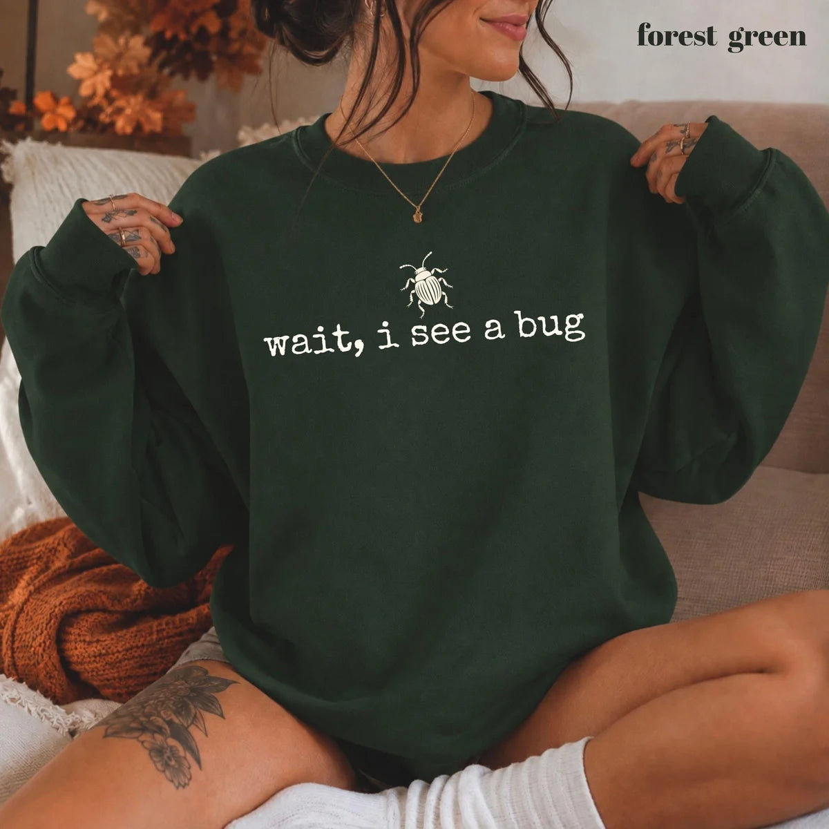 Comfort Colors 1717 T-shirt with Wait I See a Bug design alternate view