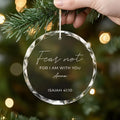 Personalized engraved crystal glass ornament featuring Housewarming Verse.