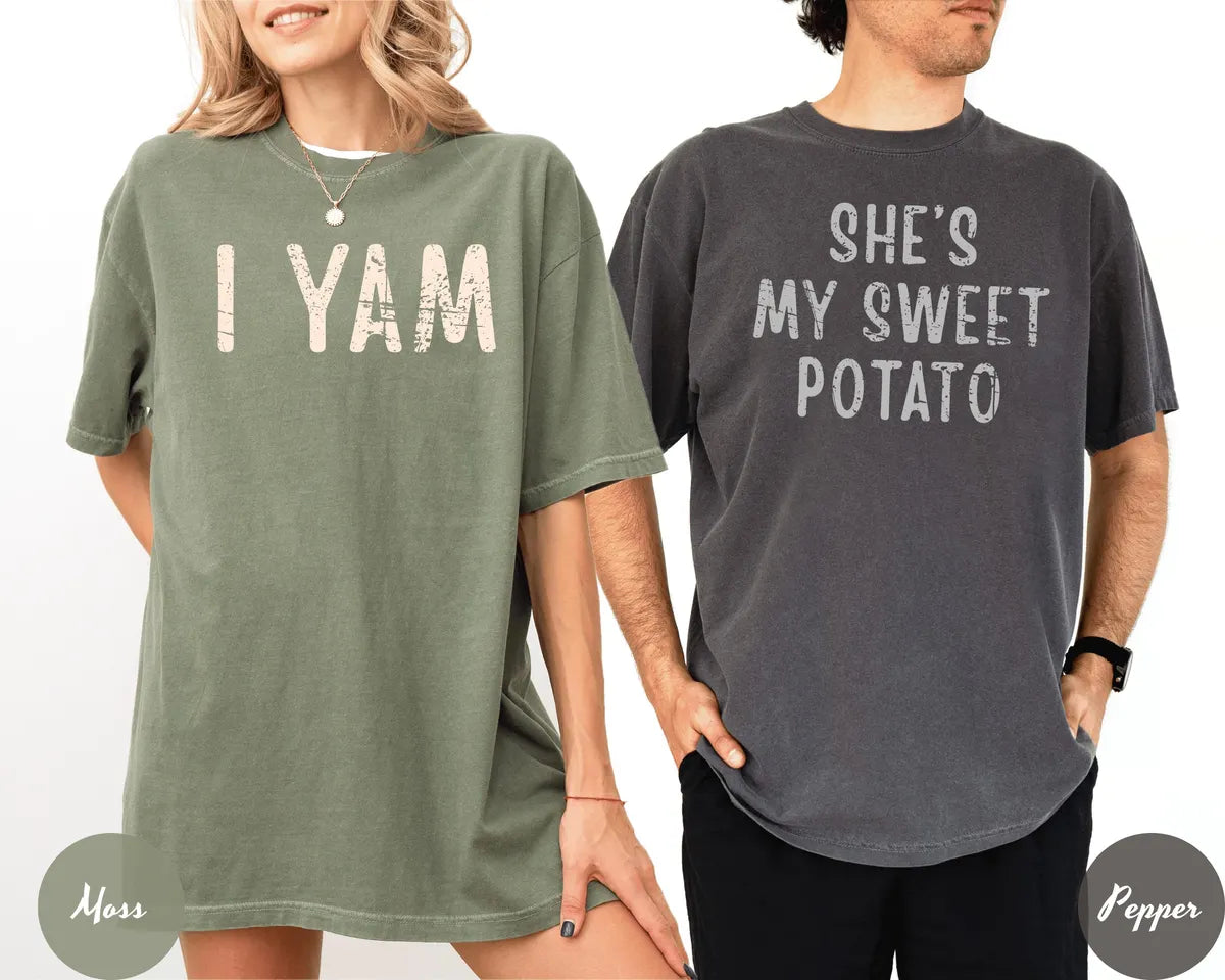 Comfort Colors 1717 T-shirt with She's My Sweet Potato I Yam design alternate view view 2