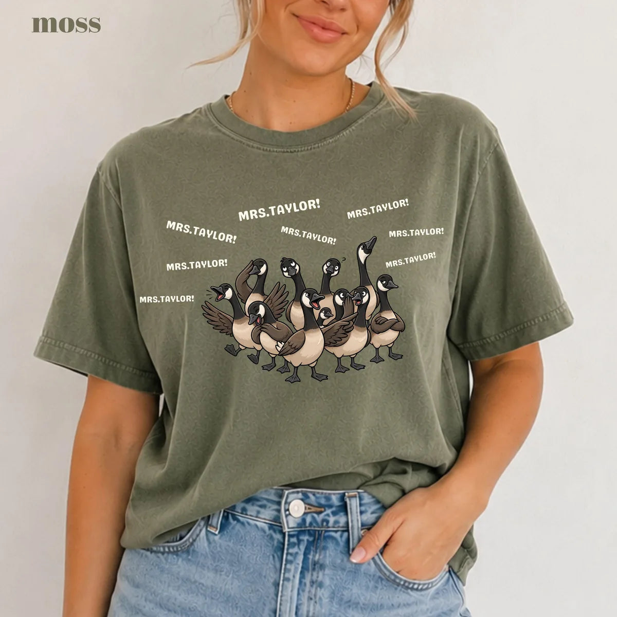 Moss Comfort Colors 1717 T-shirt with Teacher design