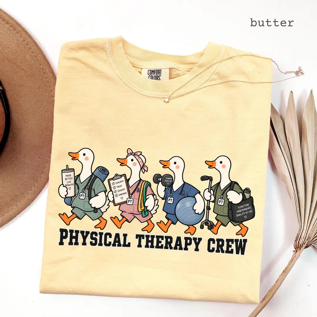 Butter Comfort Colors 1717 T-shirt with Physical Therapy design