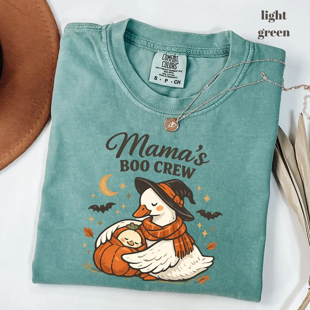 Comfort Colors 1717 T-shirt with Halloween Mom design worn by a model view 5