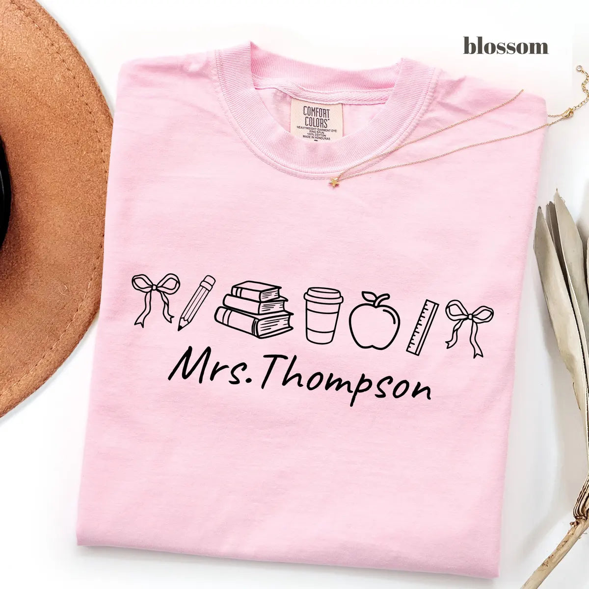 Blossom Comfort Colors 1717 T-shirt with Teacher design