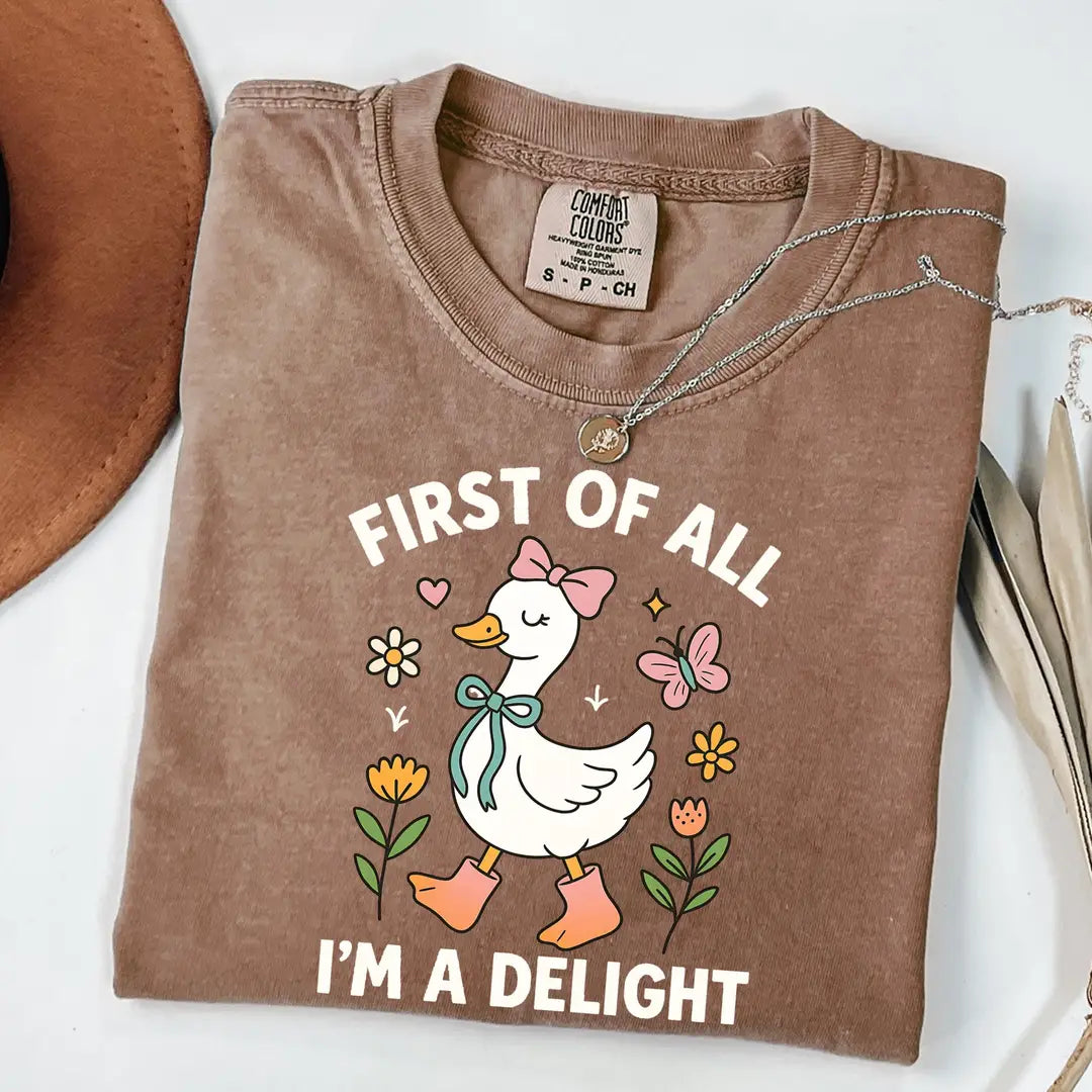Espresso Comfort Colors 1717 T-shirt with Funny Goose design, alternate product view.