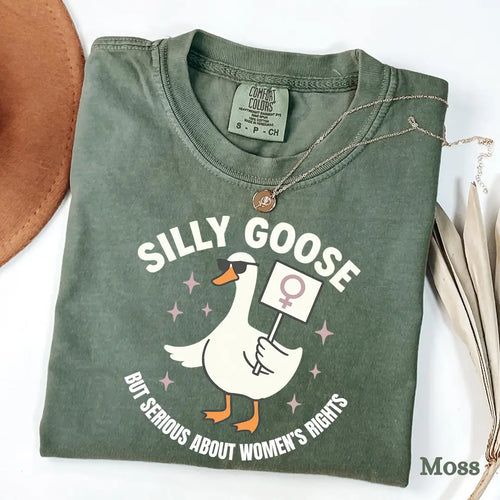 Moss Comfort Colors 1717 T-shirt with Feminist design, alternate product view.