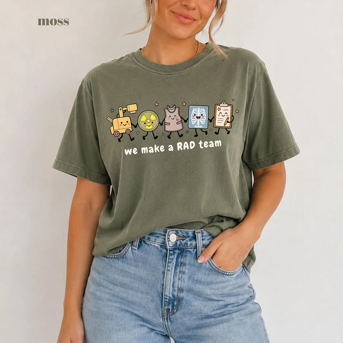 Moss Comfort Colors 1717 T-shirt with Radiology Tech design