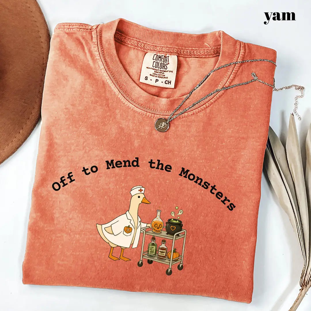Comfort Colors 1717 T-shirt with Off to Mend the Monsters design alternate view view 2