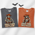 He's My Trick She's My Treat Skeleton Couple Comfort Colors T-Shirt hero view.