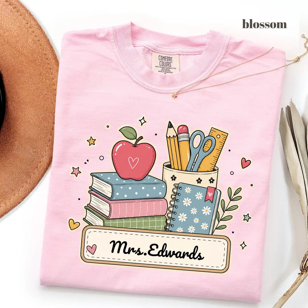 Blossom Comfort Colors 1717 T-shirt with Teacher design