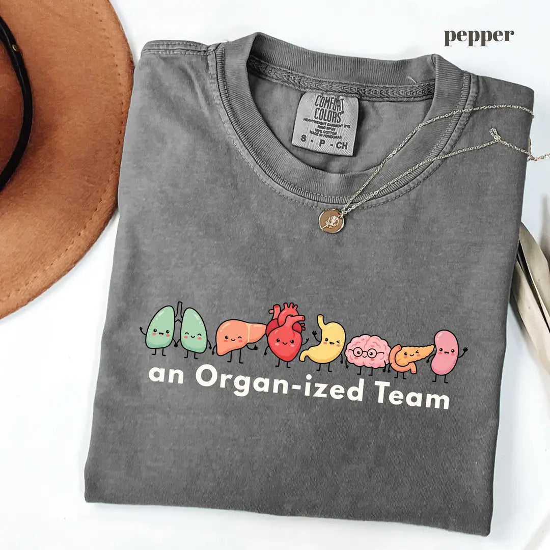 Pepper Comfort Colors 1717 T-shirt with Organ-ized Team design view 2