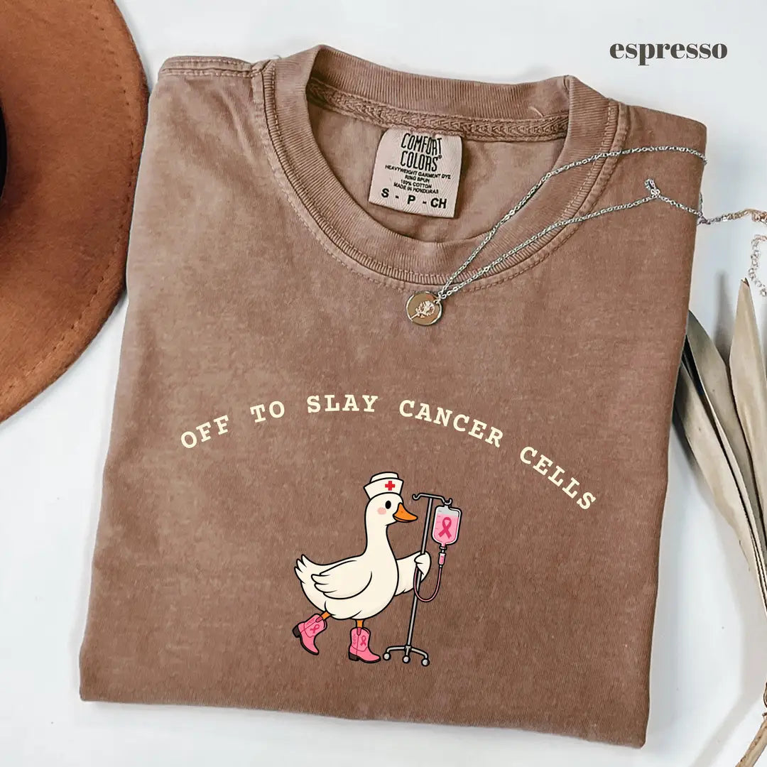 Espresso Comfort Colors 1717 T-shirt with Oncology Nurse design worn by a model