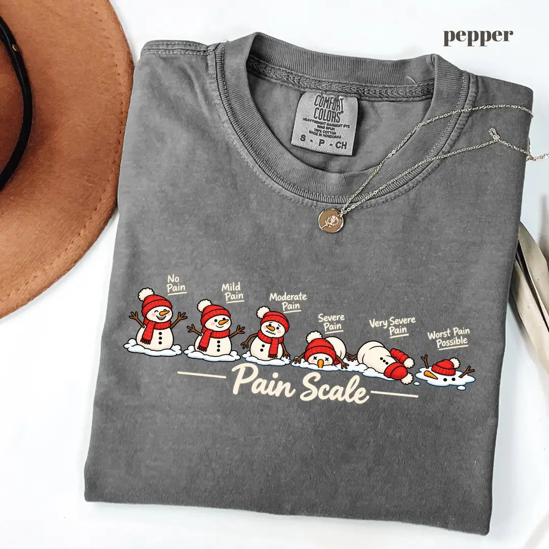 Comfort Colors 1717 T-shirt with Christmas Pain Scale design alternate view view 4