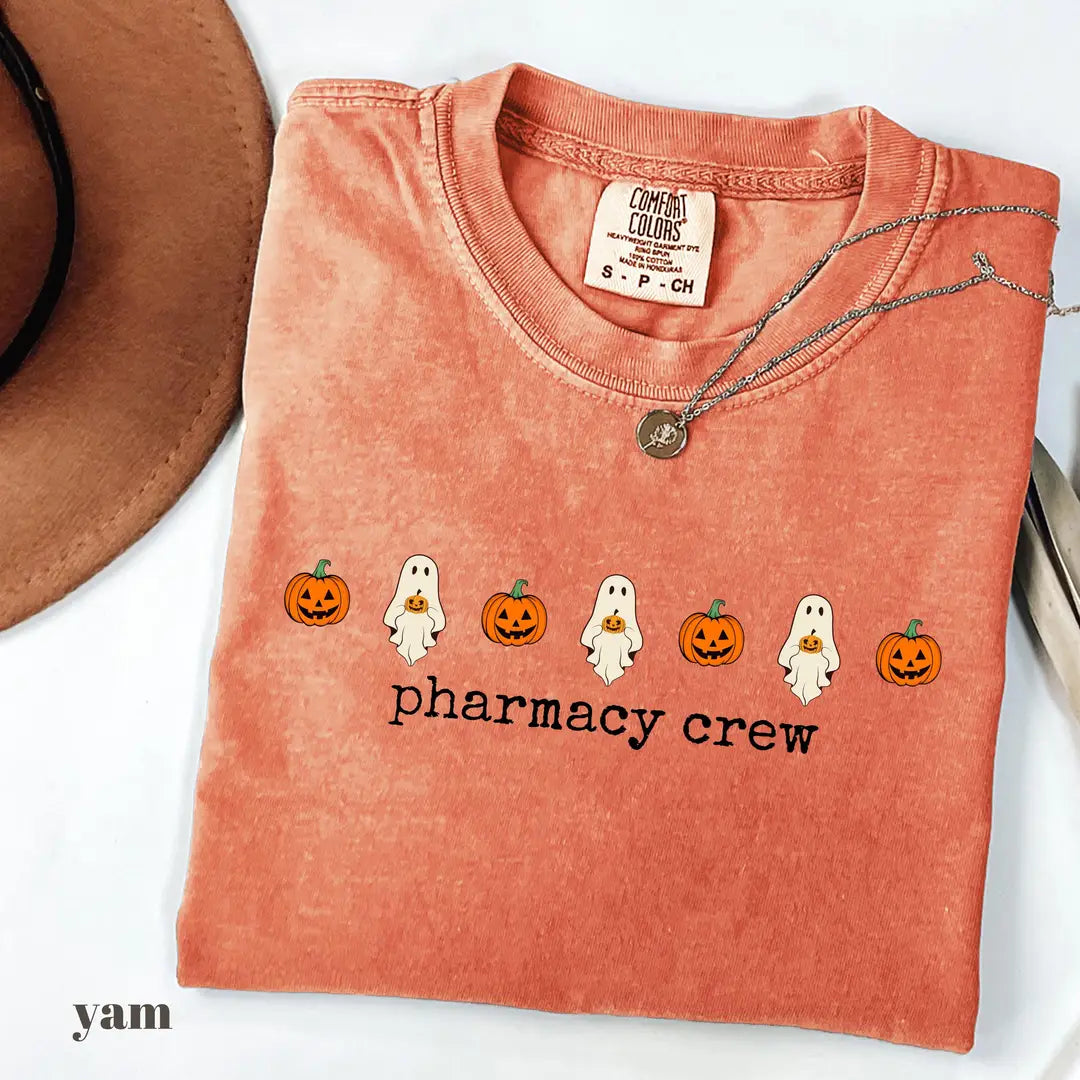 Yam Comfort Colors 1717 T-shirt with Pharmacy Crew Halloween design
