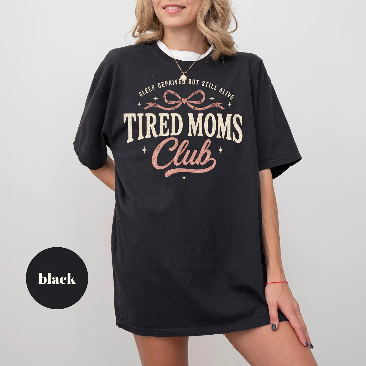 Comfort Colors 1717 T-shirt with Tired Moms Club design alternate view view 4
