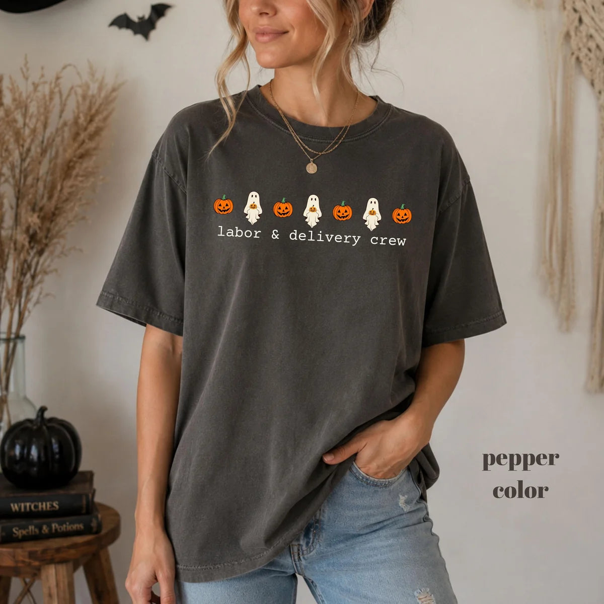 Pepper Comfort Colors 1717 T-shirt with L&D Nurse design