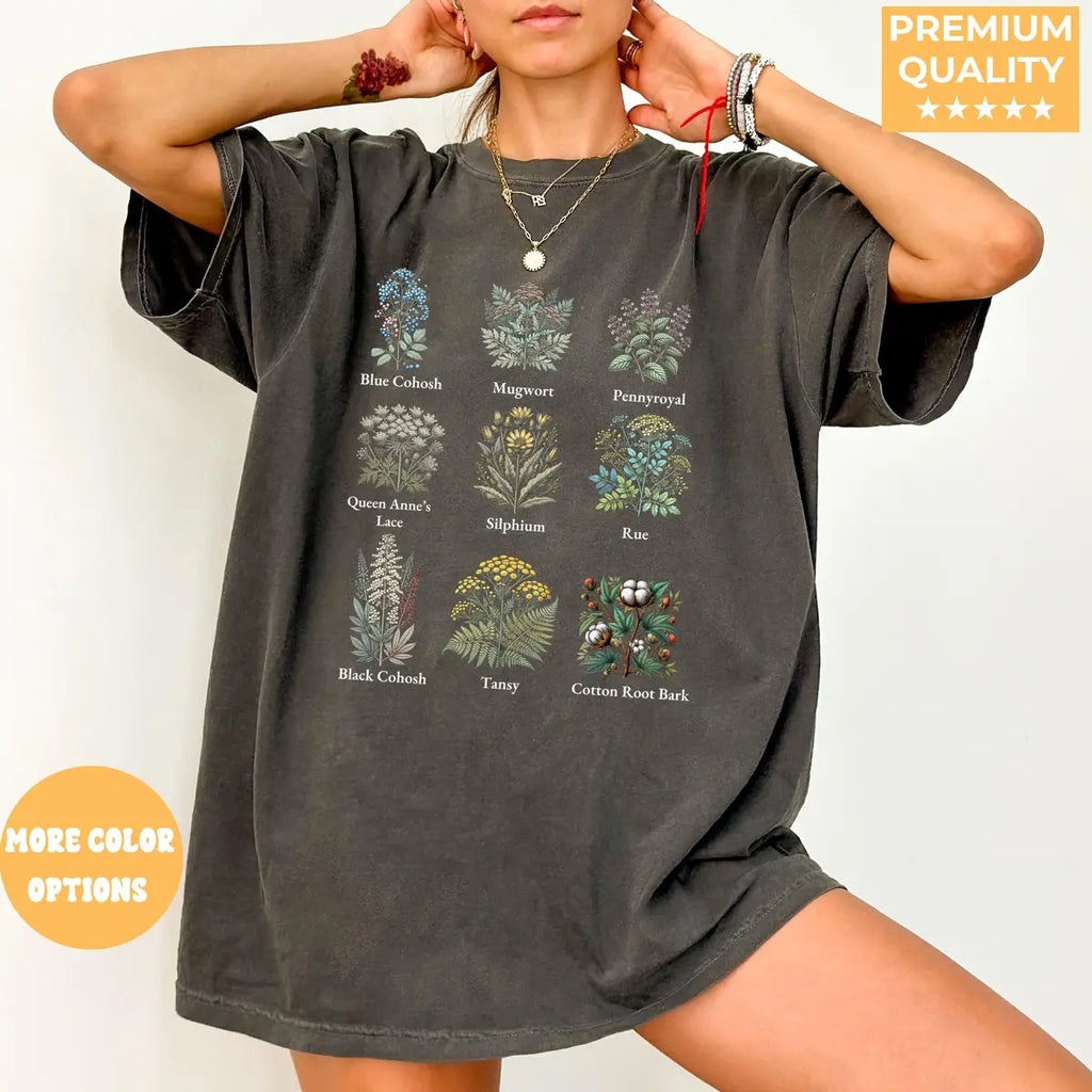 Comfort Colors 1717 T-shirt with Subtle Pro Choice Womens Rights Pro Choice F The Patriarchy My Body My Choice Abortion Plant Pro Choice Herbs design, alternate product view.